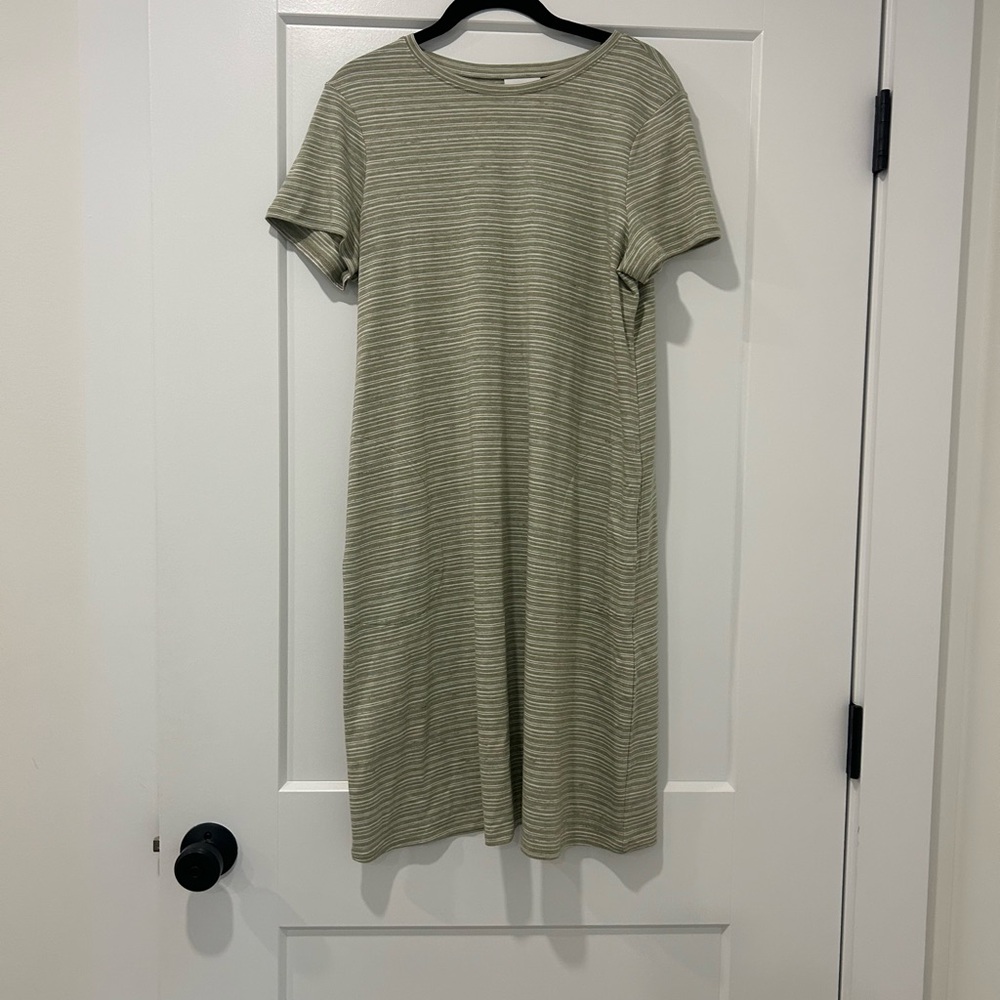 Green striped tshirt dress